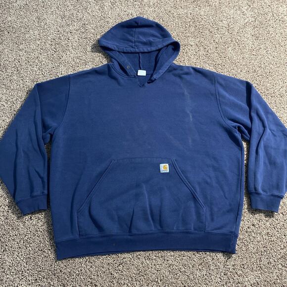 Carhartt Hoodie Mens 2XL Pullover Sweatshirt Workwear Kangaroo Pocket 90s - Picture 1 of 9